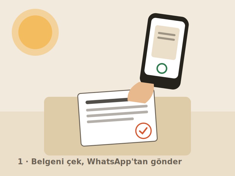 Telefondan belge gönderen kurye